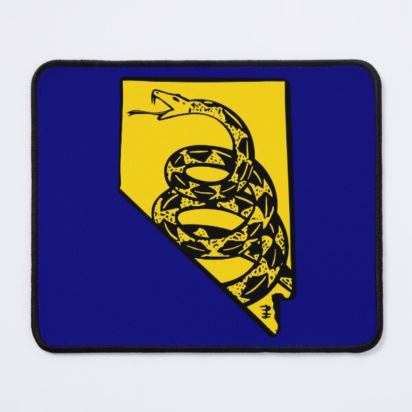 Item preview, NEVADAN  - Libertarian - Don't Tread On Me Gadsden Snake on  NEVADA Map on Blue default background, #020279  designed and sold by pelagio.