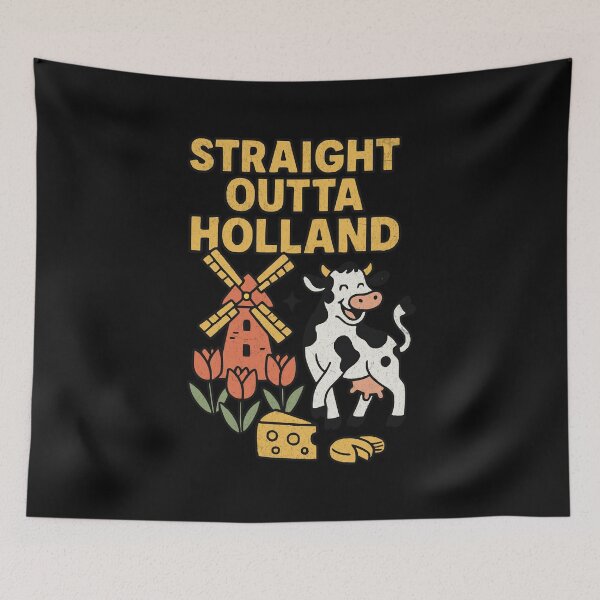 Item preview, Straight Outta Holland, Funny Dutch Souvenir Design designed and sold by Windmill Wildflowers.