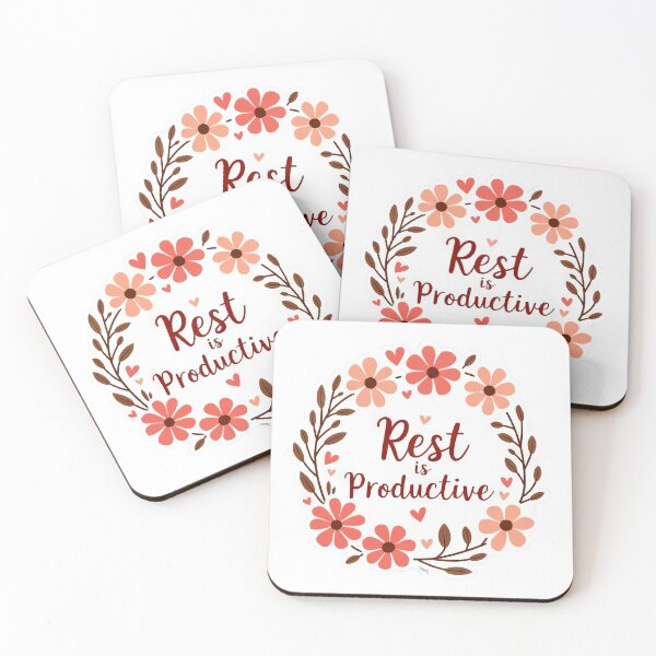 Item preview, Rest Is Productive Sticker – Self-Care Mental Health Floral Art designed and sold by Pixel  Playground.