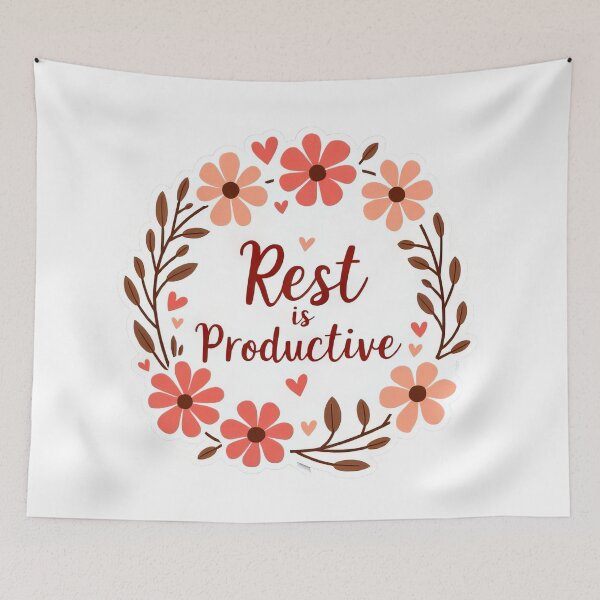 Item preview, Rest Is Productive Sticker – Self-Care Mental Health Floral Art designed and sold by Pixel  Playground.