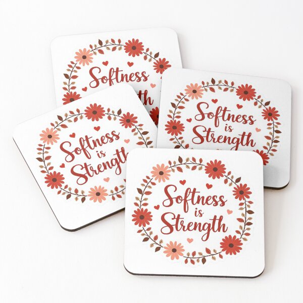 Item preview, Softness Is Strength Sticker – Feminist Floral Affirmation Quote designed and sold by Pixel  Playground.