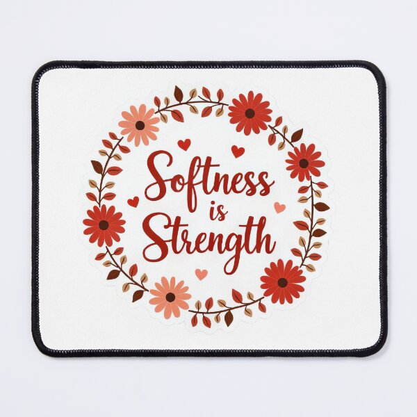 Item preview, Softness Is Strength Sticker – Feminist Floral Affirmation Quote designed and sold by Pixel  Playground.