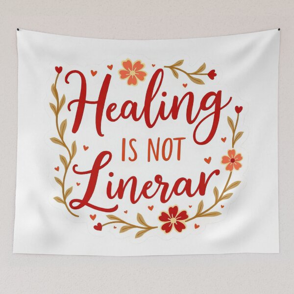 Item preview, Healing Is Not Linear Sticker – Encouragement for Mental Health & Growth designed and sold by Pixel  Playground.