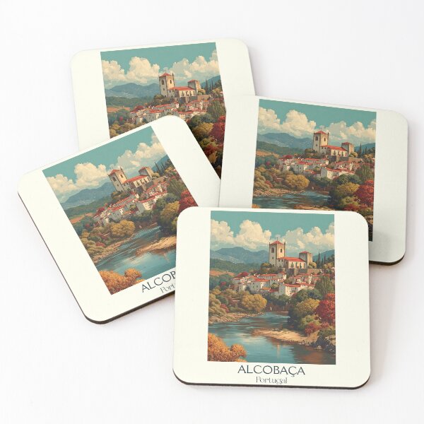 Item preview, Alcobaça Portugal Vintage Travel Print - Medieval Monastery Castle Historic Town Art designed and sold by TuncGK.