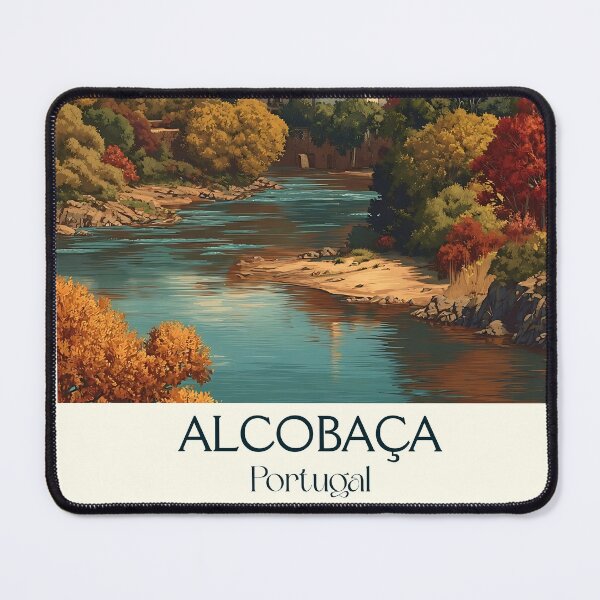 Item preview, Alcobaça Portugal Vintage Travel Print - Medieval Monastery Castle Historic Town Art designed and sold by TuncGK.