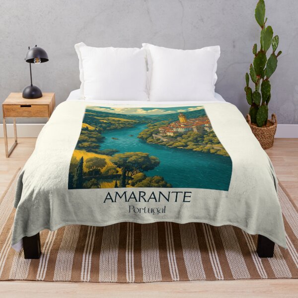 Item preview, Amarante Portugal River Town Poster - Douro Region Bridge Scenic Travel Art Print designed and sold by TuncGK.