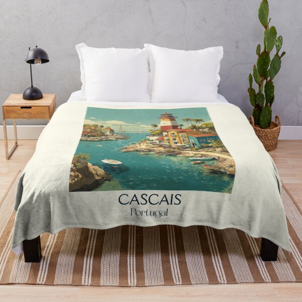 Item preview, Cascais Portugal Beach Resort Poster - Lighthouse Coastal Town Lisbon Riviera Art designed and sold by TuncGK.