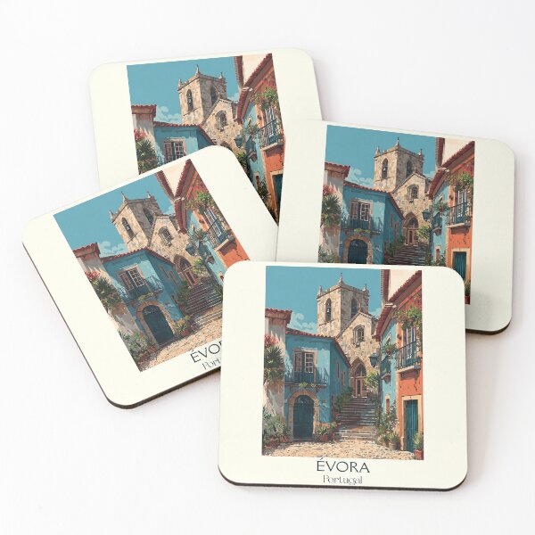 Item preview, Évora Portugal Historic Streets Poster - Alentejo UNESCO Heritage Town Travel Art designed and sold by TuncGK.