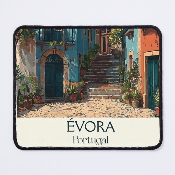 Item preview, Évora Portugal Historic Streets Poster - Alentejo UNESCO Heritage Town Travel Art designed and sold by TuncGK.
