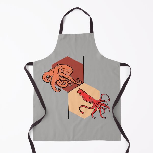 Item preview, Minimalist Red Octopus and Squid with Geometric Pentagons – Bold Marine Art designed and sold by kiradreamshop.