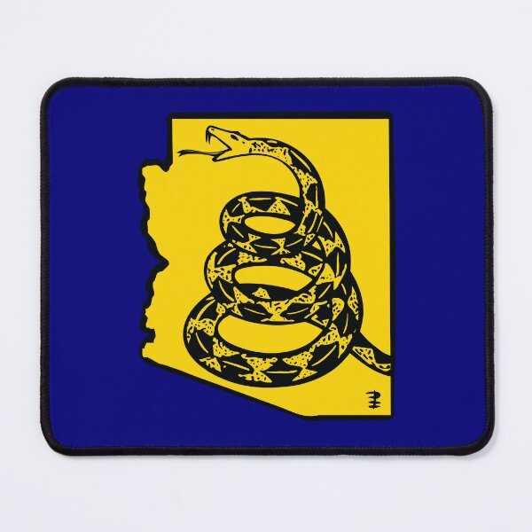 Item preview, ARIZONAN  - Libertarian - Don't Tread On Me Gadsden Snake on  ARIZONA Map on Blue default background, #020279  designed and sold by pelagio.