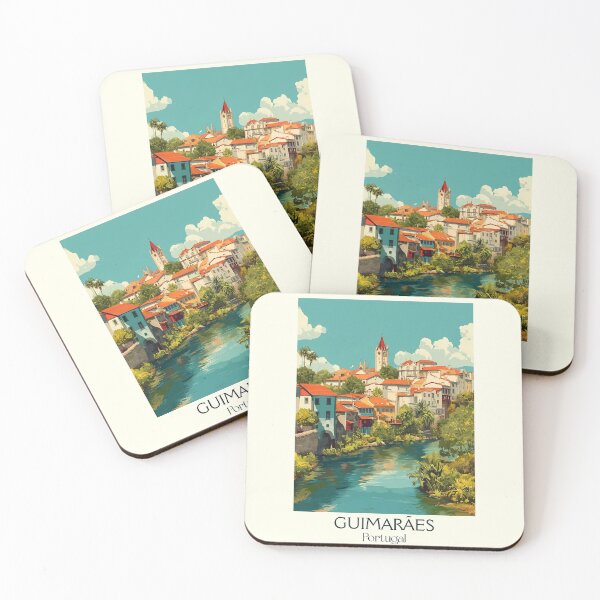 Item preview, Guimarães Portugal Birthplace Nation Poster - Medieval UNESCO Heritage Travel Art designed and sold by TuncGK.