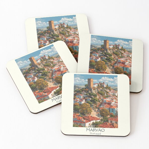 Item preview, Marvão Portugal Hilltop Village Poster - Castle Town Alentejo Mountain Travel Art designed and sold by TuncGK.