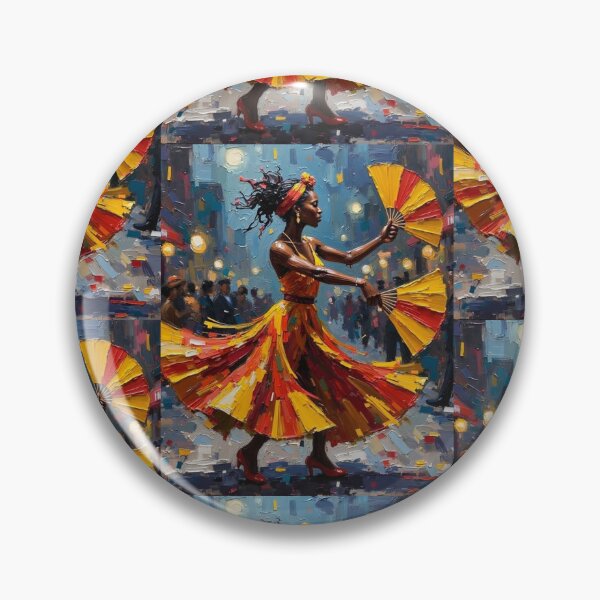 Artikelvorschau, Lebendige tanzende Frau mit Fächer – Mutige afrokaribische expressionistische Kunst entworfen und verkauft von WHDProduction45.
