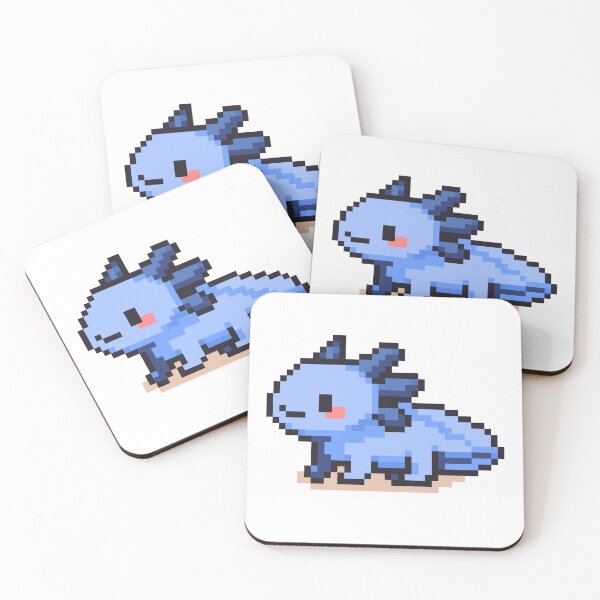 Item preview, Tiny Pixel Axolotl – Blueberry Curious Crawler designed and sold by retro_pixel.