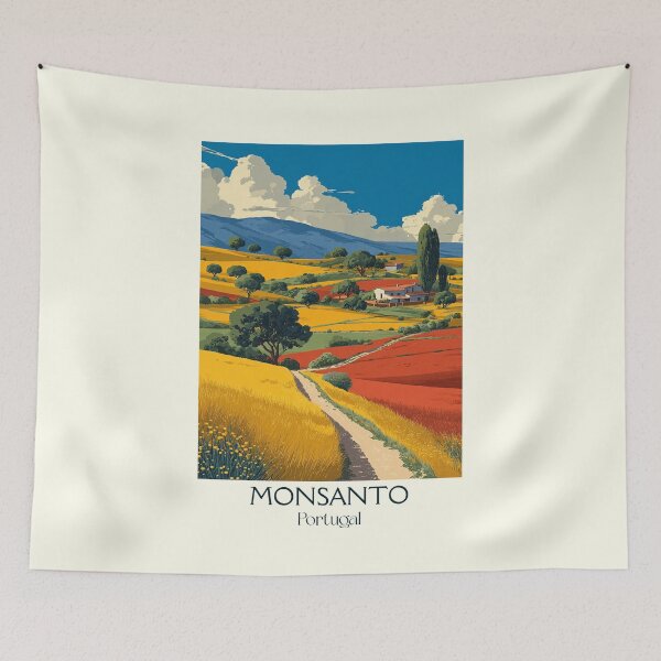 Item preview, Monsanto Portugal Boulder Village Poster - Most Portuguese Village Unique Mountain Travel Art designed and sold by TuncGK.