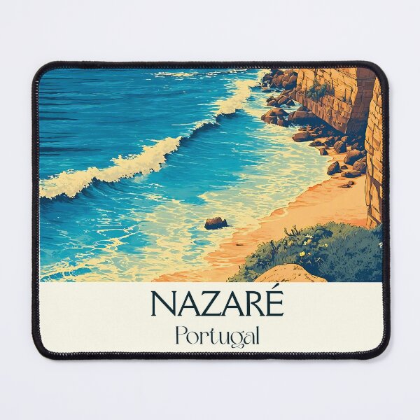 Item preview, Nazaré Portugal Giant Waves Poster - Surf Capital Beach Town Fishing Village Travel Art designed and sold by TuncGK.