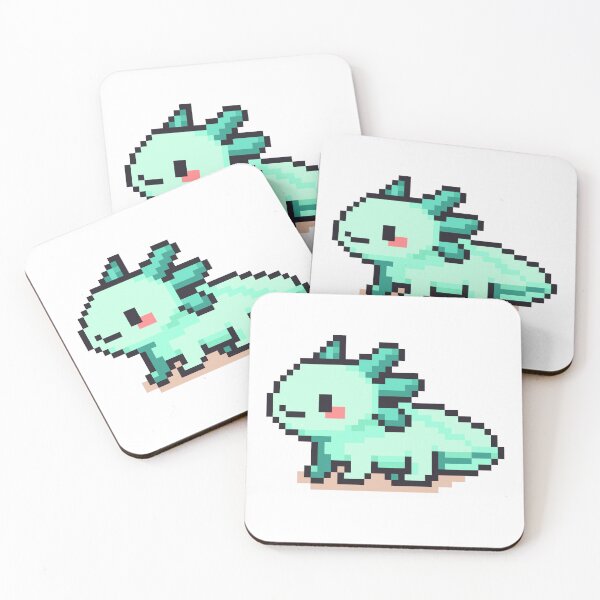 Item preview, Tiny Pixel Axolotl – Minty Curious Crawler designed and sold by retro_pixel.