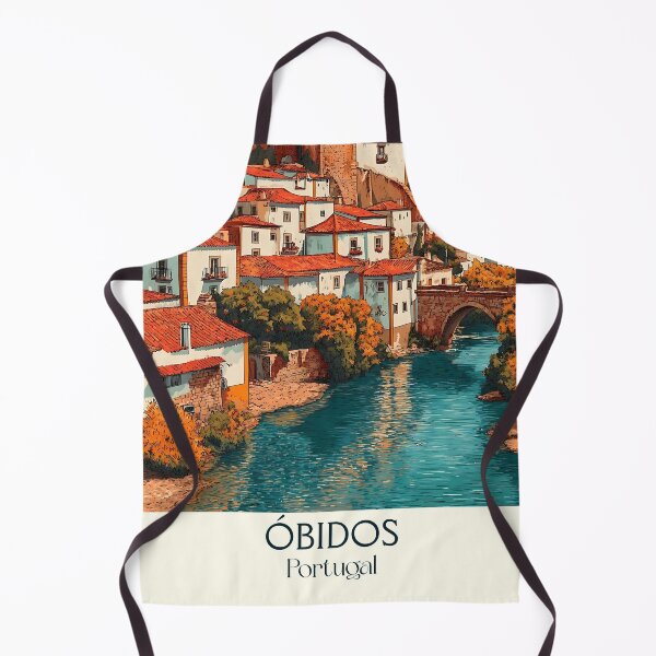 Item preview, Óbidos Portugal Medieval Walled Town Poster - Castle Village Romantic Portuguese Travel Art designed and sold by TuncGK.