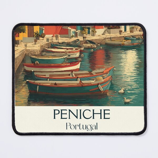 Item preview, Peniche Portugal Fishing Harbor Poster - Coastal Peninsula Surf Town Maritime Travel Art designed and sold by TuncGK.
