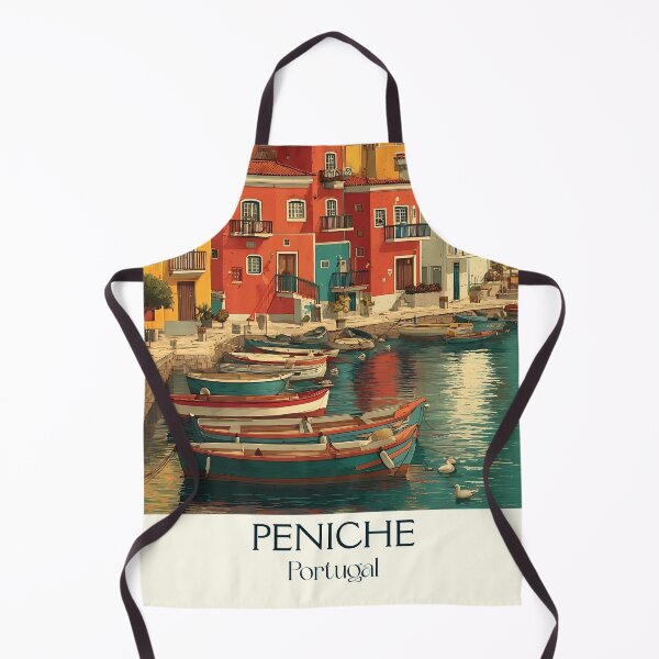 Item preview, Peniche Portugal Fishing Harbor Poster - Coastal Peninsula Surf Town Maritime Travel Art designed and sold by TuncGK.