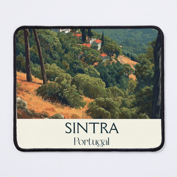 Item preview, Sintra Portugal Fairytale Palaces Poster - Romantic Mountain UNESCO Heritage Travel Art designed and sold by TuncGK.