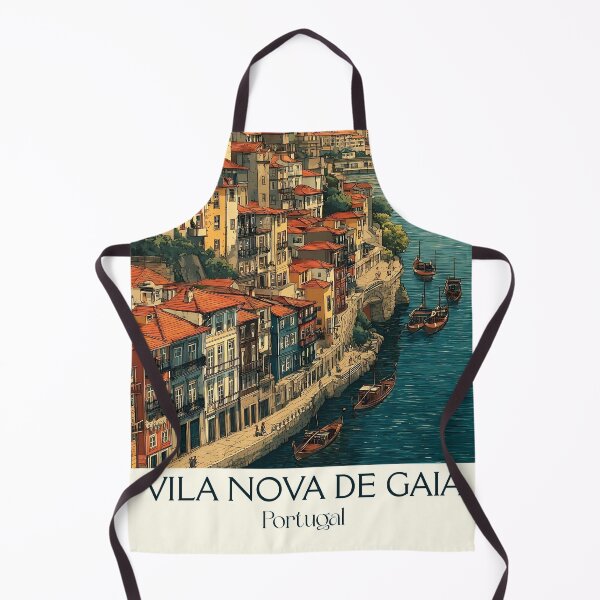 Item preview, Vila Nova de Gaia Portugal Port Wine Cellars Poster - Porto Riverside Historic Lodge Travel Art designed and sold by TuncGK.