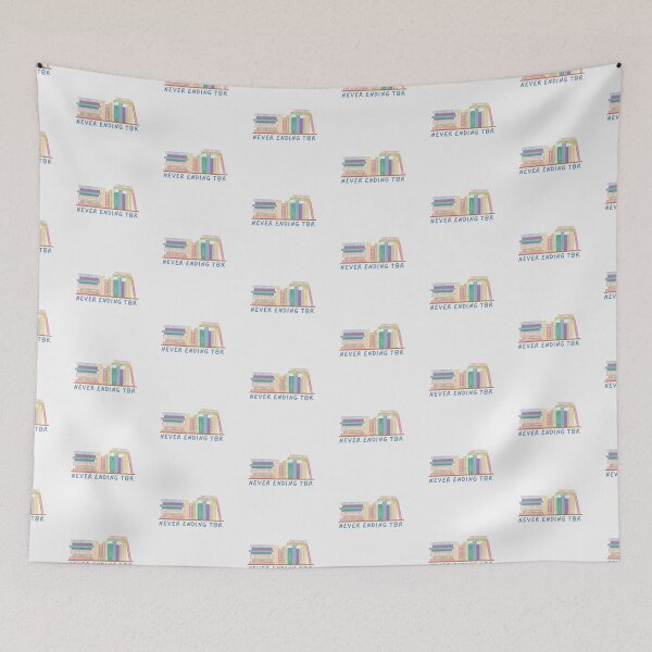 Item preview, neverending tbr cute pastel bookshelf designed and sold by winterpumpkin.