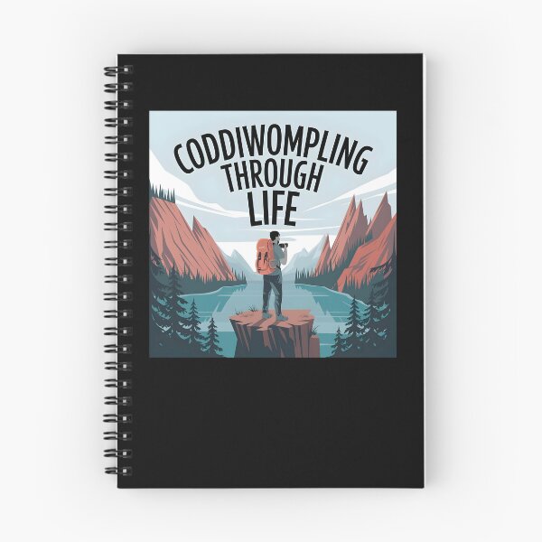 Item preview, Coddiwompling Through Life – Hiker with Telescope on Rocky Valley designed and sold by EmeraldeaArt.