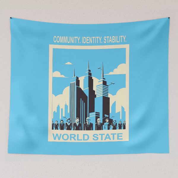 Item preview, Brave New World - World State - Community. Identity. Stability. designed and sold by DesertG.
