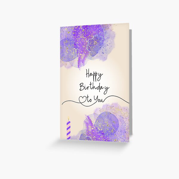 Item preview, HAPPY BIRTHDAY COLOURFUL, PARTY, CARD, PURPLE CRYSTAL designed and sold by AASparksDesigns.