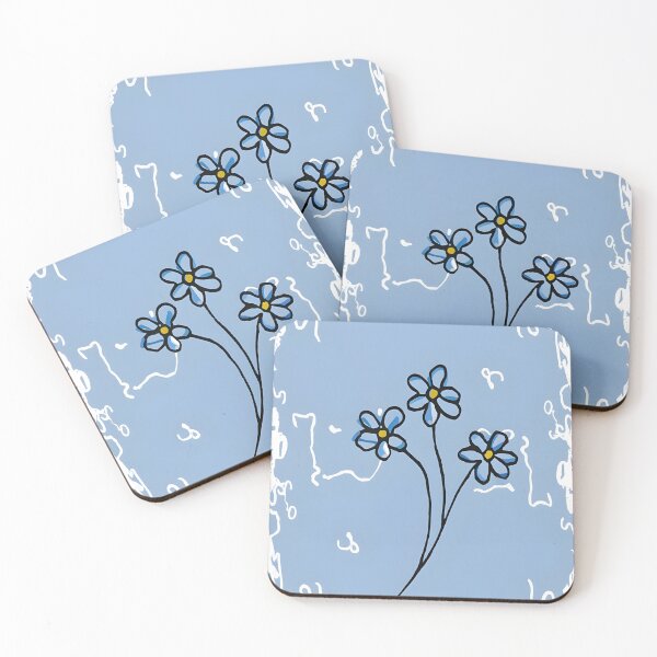 Item preview, Minimalist Forget-Me-Nots – Simple Blue Botanical Illustration designed and sold by EmeraldeaArt.