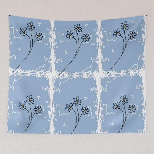 Item preview, Minimalist Forget-Me-Nots – Simple Blue Botanical Illustration designed and sold by EmeraldeaArt.