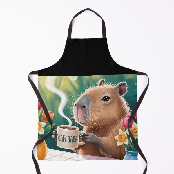 Item preview, Cafebara – Capybara with Coffee Spring Flowers designed and sold by EmeraldeaArt.