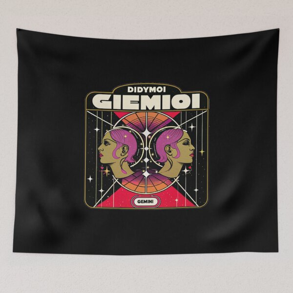 Item preview, Cosmic Gemini Twins in Retro Neon Style designed and sold by Yas_oma.