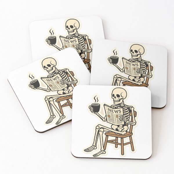 Item preview, Skeleton Reading News with Coffee designed and sold by Cherry Glow.