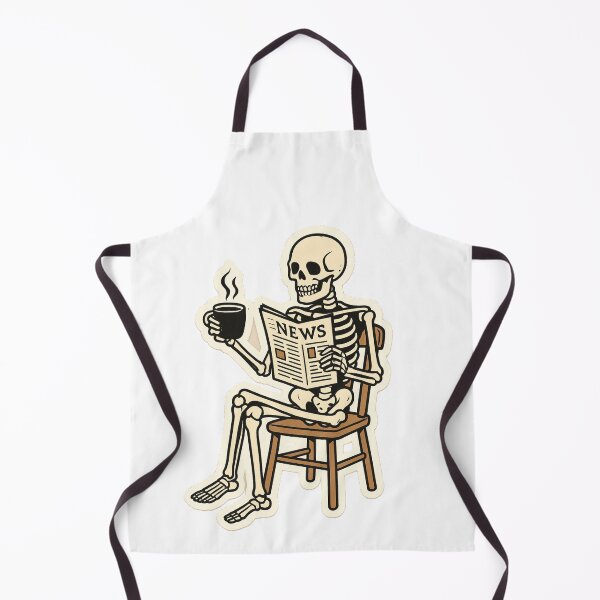 Item preview, Skeleton Reading News with Coffee designed and sold by VibesNunes.desigs.