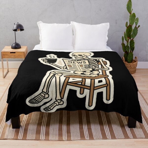 Item preview, Skeleton Reading News with Coffee designed and sold by Cherry Glow.