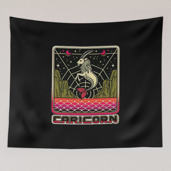 Item preview, Ambitious Capricorn Goat in Retro Cosmic Style designed and sold by Yas_oma.