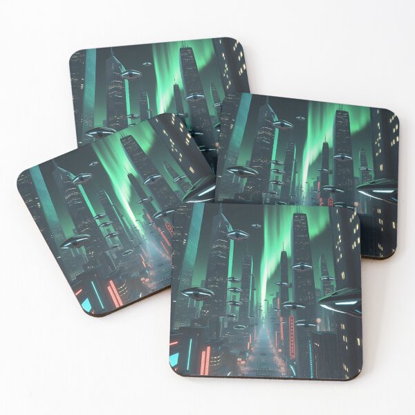 Item preview, Future city and flying objects designed and sold by Mollynqaa.