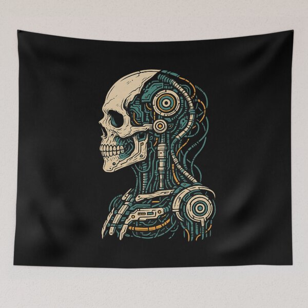 Item preview, Cyberpunk Mechanical Anatomy – Biomech Skull Design designed and sold by Design_Your_Day.