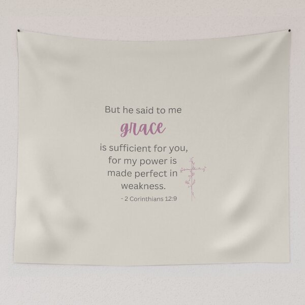 Item preview, Grace Is Sufficient – Christian Floral Scripture Design designed and sold by Liza36designs.