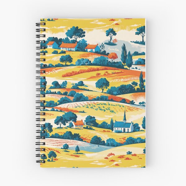 Item preview, Toile de Jouy Village and Fields Yellow, Green and Orange Pattern designed and sold by elissiart.