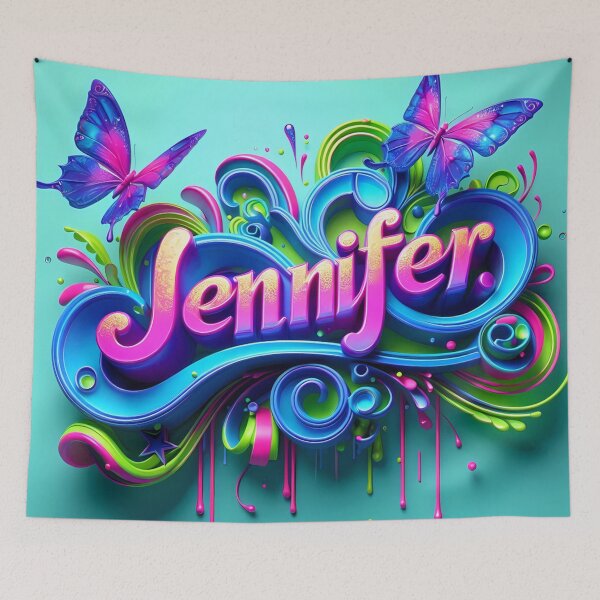 Item preview, Jennifer in Color: Whimsical Butterfly Typography designed and sold by aminz4.