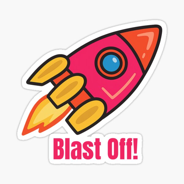 Item preview, Blast Off – Cute Cartoon Rocket Illustration designed and sold by CanSparkleArt.