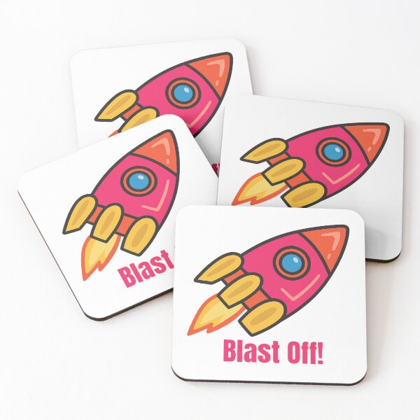 Item preview, Blast Off – Cute Cartoon Rocket Illustration designed and sold by CanSparkleArt.