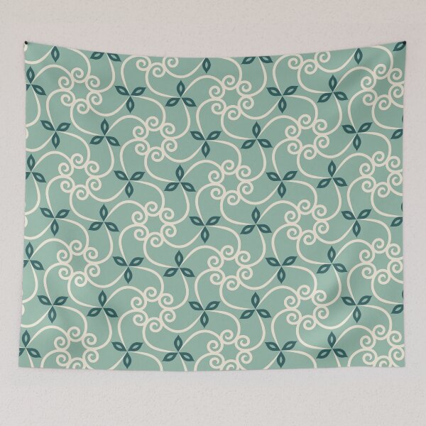 Item preview, Hexagon - Flowers and Leaves (Cream, Soft Green, Dark Green) designed and sold by JoelmaQ.