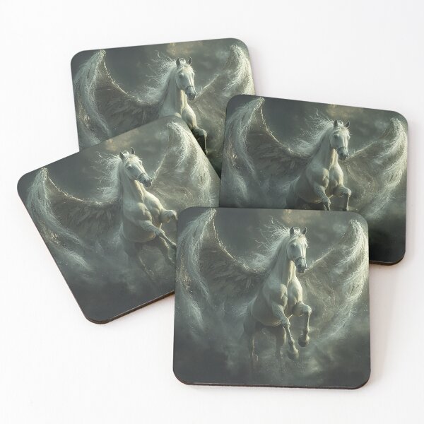 Item preview, Flying White Horse Pegasus in Dark Stormy Clouds  designed and sold by CritterWisdom.