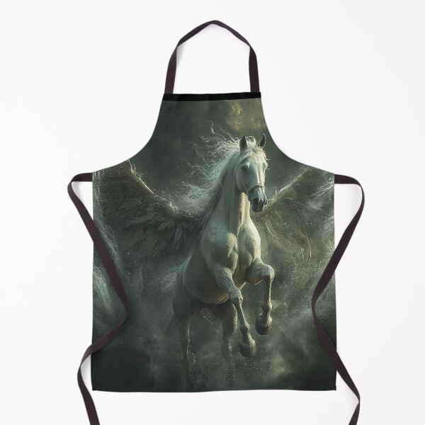 Item preview, Flying White Horse Pegasus in Dark Stormy Clouds designed and sold by CritterWisdom.