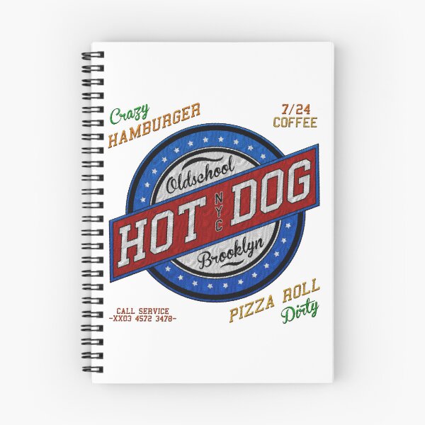 Item preview, oldschool hot dog nyc brooklyn hamburger cafe badge embroidery iron patch textured graphic artwork designed and sold by hayrpictures.